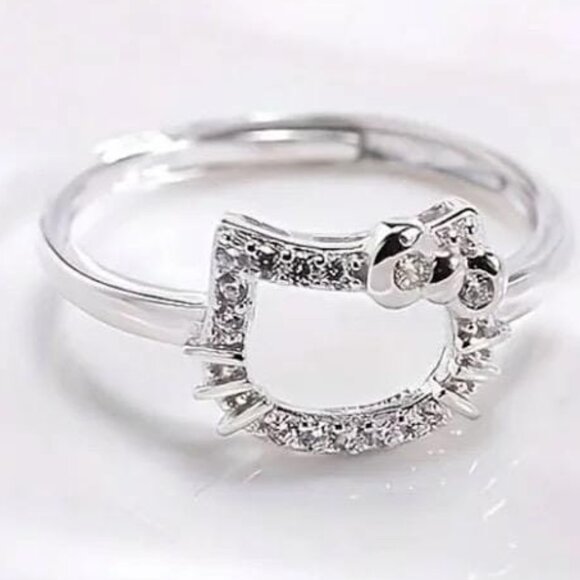 Hello Kitty Jewelry - Hellokitty Sliver Ring + Adjustable Ring